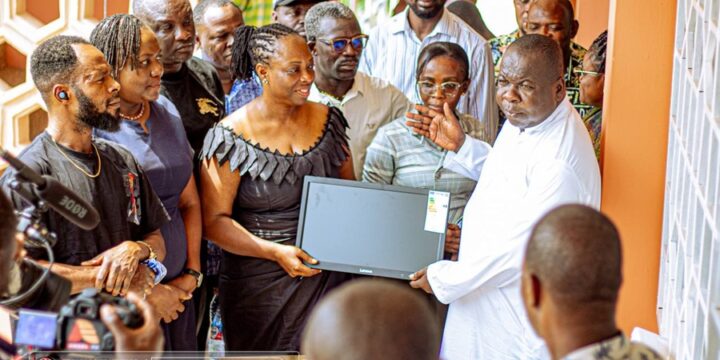 Frank Asiedu Bekoe Donates Photocopier and Computers to Suhum GES