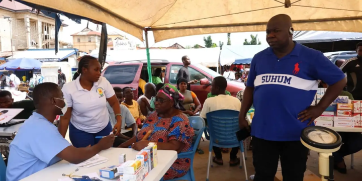 Frank Asiedu Bekoe screens over 1,500 residents in community health drive
